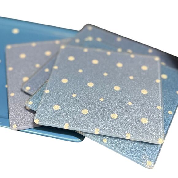 Temptations by Tara Stoneware Serving Set - Blue Polka Dots - 11 Pieces - Picture 4 of 14